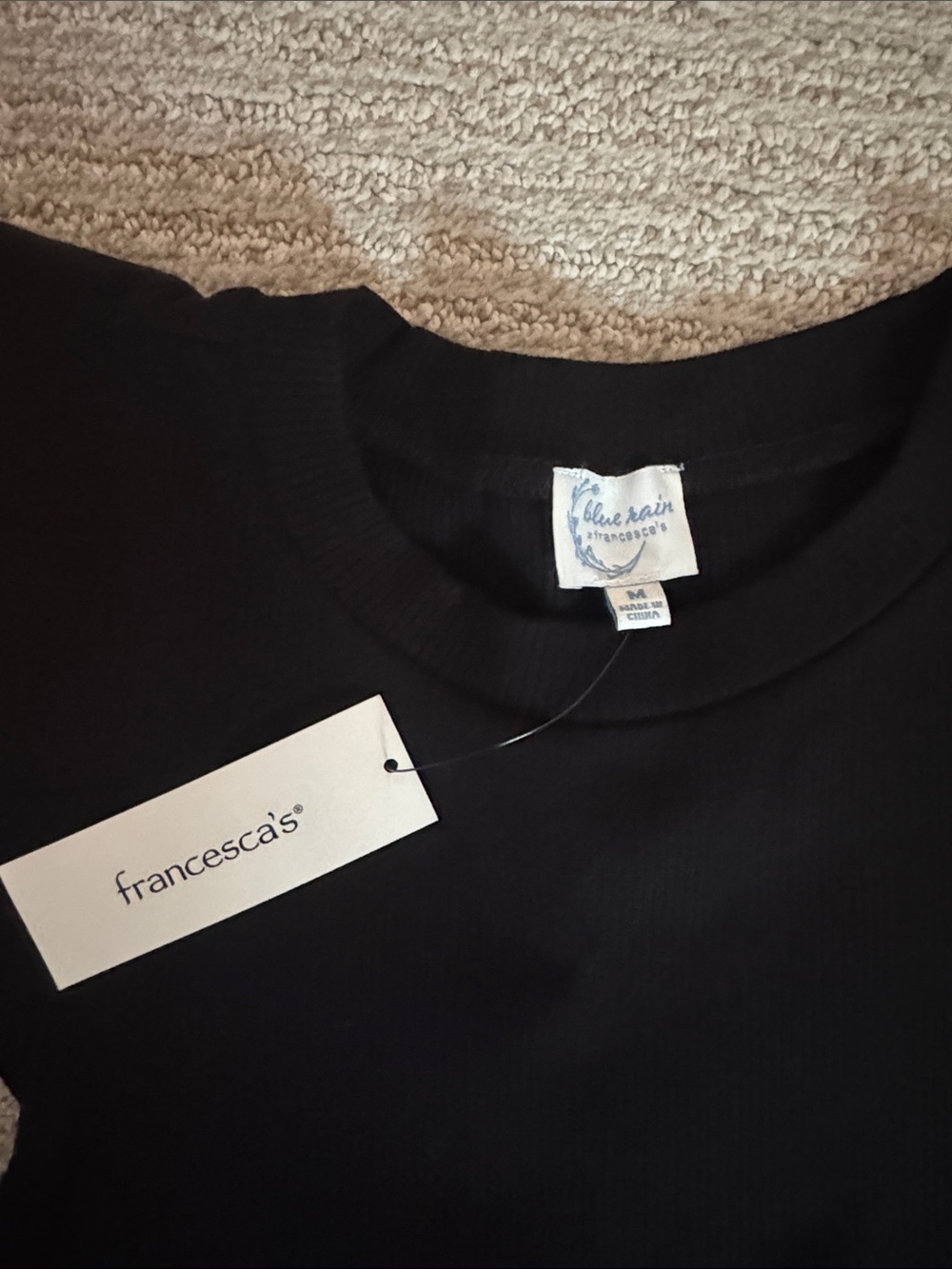 Francesca's Collections Black Ruffle Sleeve Ribbed Tank - Picture 2 of 3